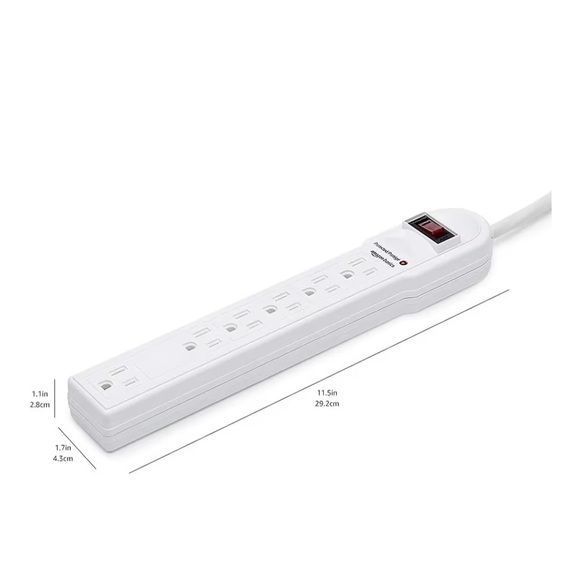 White Power Strip 790 Joules with 6ft cord. - Picture 2 of 2